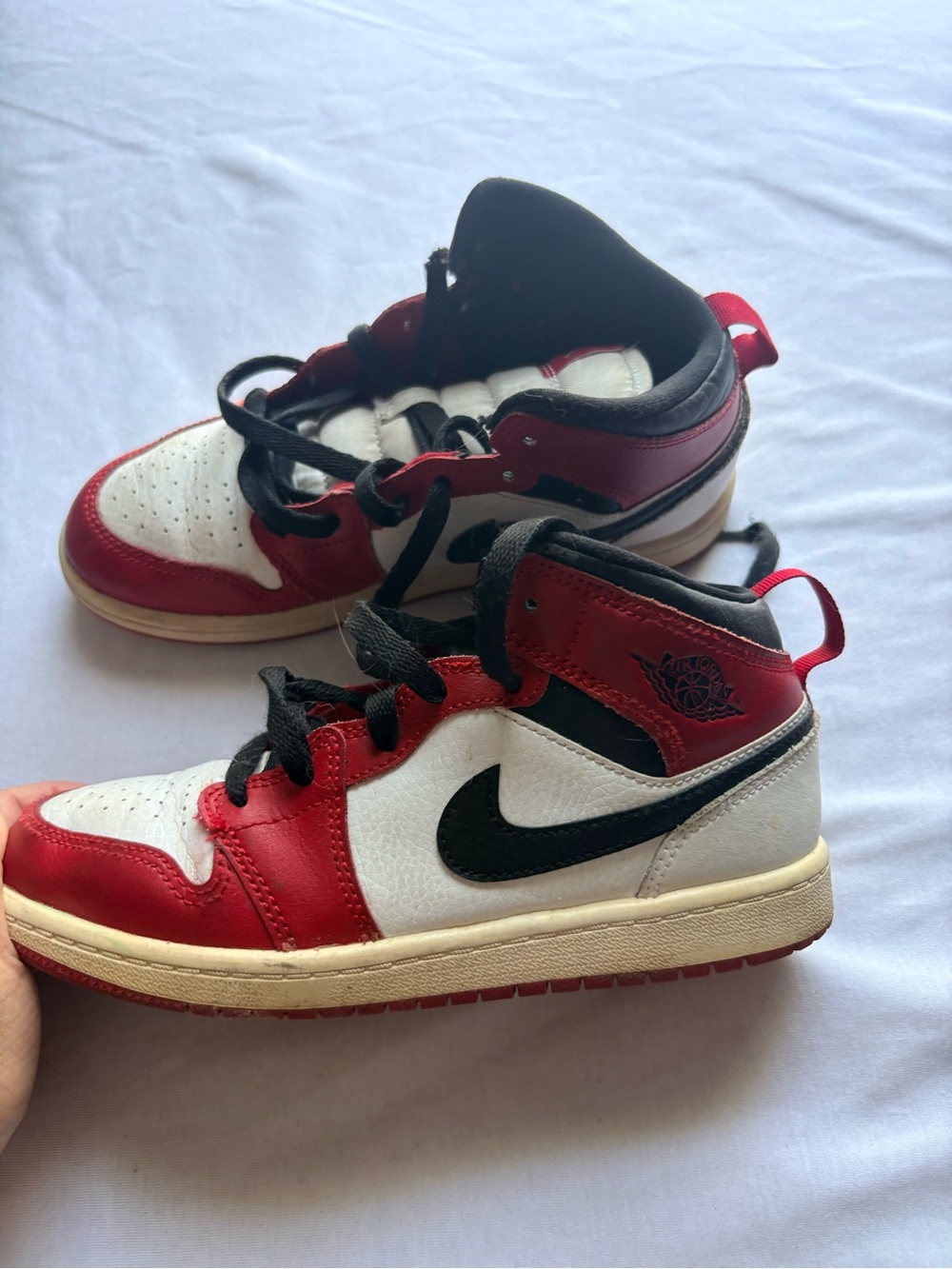Nike Kids Red White Black High-Top Sneakers